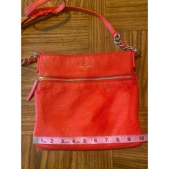 Kate Spade coral square leather over the shoulder crossbody bag w/ inside pocket - Picture 6 of 8